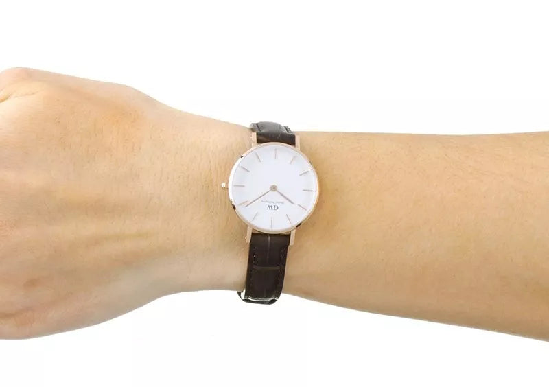 Daniel Wellington Classic Petite York White Dial Brown Leather Strap Watch For Women - DW00100232 Buy Now By Daniel Wellington
