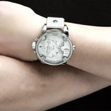 Diesel Badass Chronograph White Dial White Leather Strap Watch For Men - DZ7265 Buy Now By Diesel