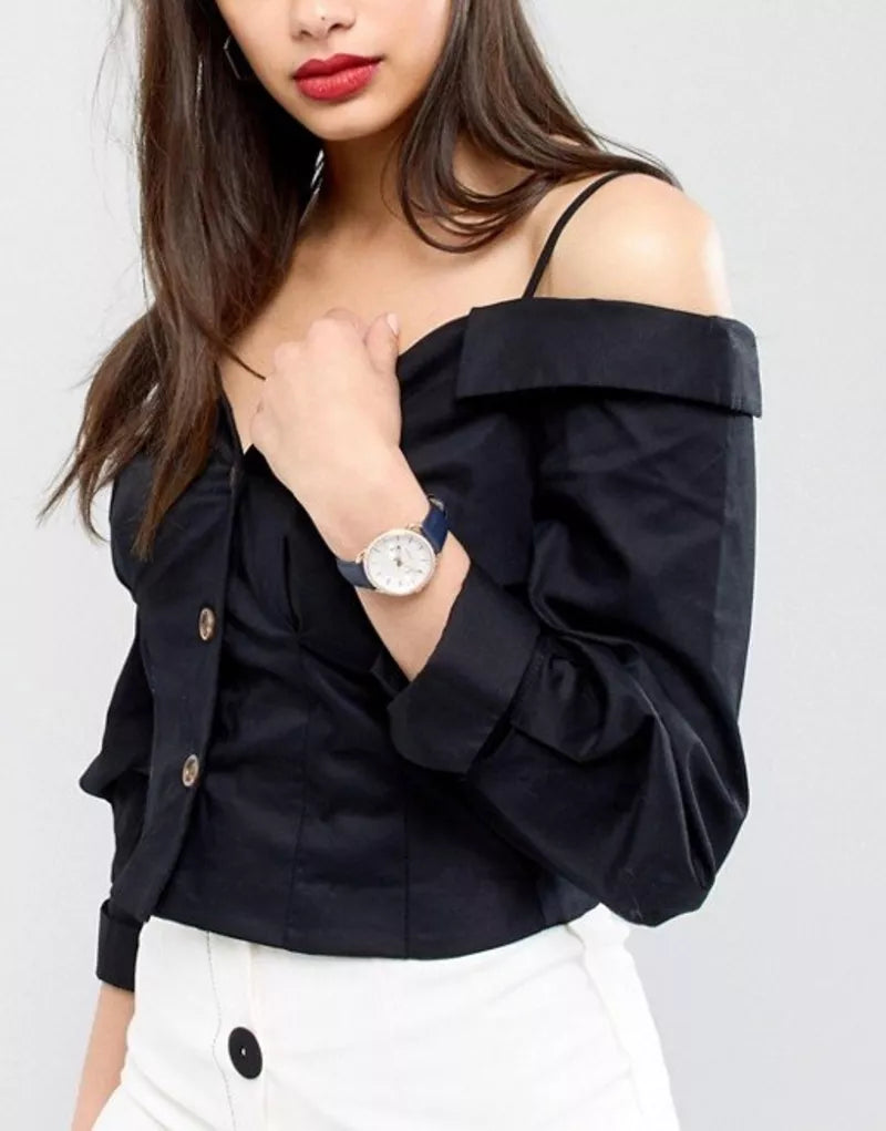 Fossil Tailor White Dial Blue Leather Strap Watch for Women - ES4394 Buy Now By Fossil