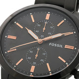 Fossil Townsman Chronograph Black Dial Black Steel Strap Watch for Men - FS5379 Buy Now By Fossil