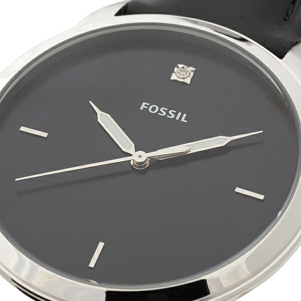 Fossil The Minimalist Carbon Series Black Dial Black Leather Strap Watch for Men - FS5497 Buy Now By Fossil