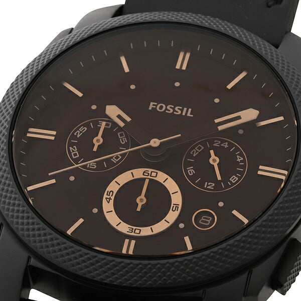 Fossil Machine Chronograph Black Dial Black Leather Strap Watch for Men - FS5586 Buy Now By Fossil