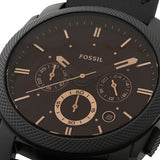 Fossil Machine Chronograph Black Dial Black Leather Strap Watch for Men - FS5586 Buy Now By Fossil