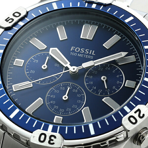 Fossil Garrett Chronograph Blue Dial Silver Steel Strap Watch for Men - FS5623 Buy Now By Fossil