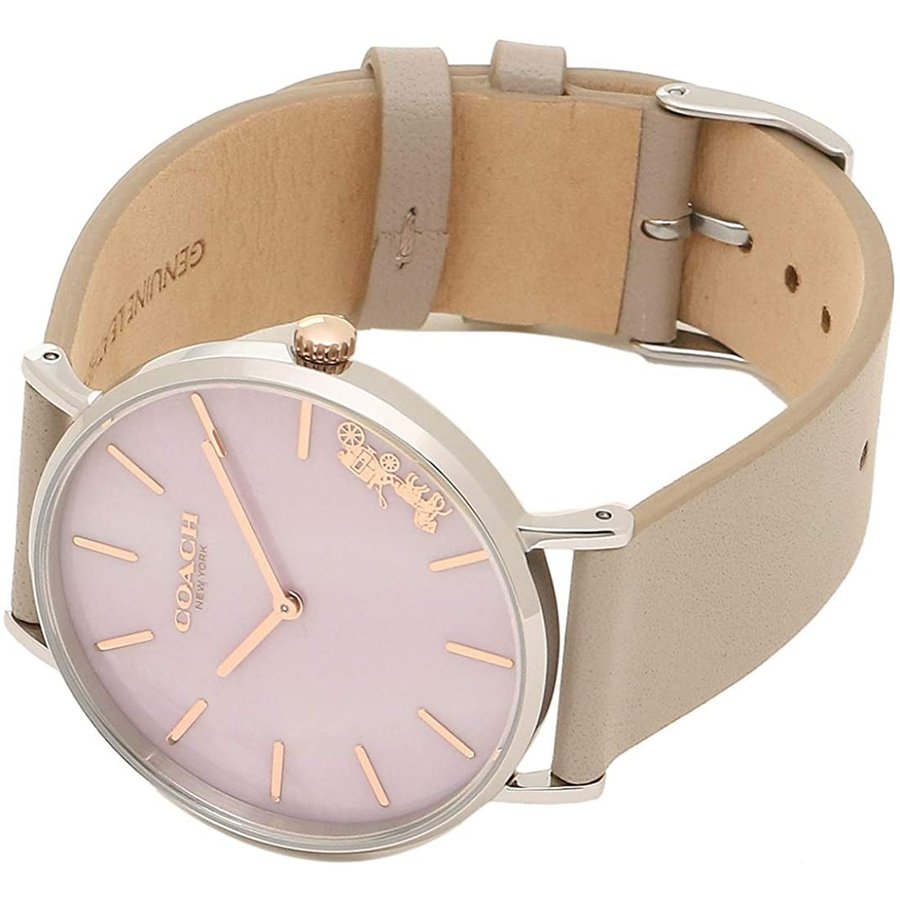 Coach Perry Mother of Pearl Dial Light Grey Leather Strap Watch for Women - 14503245 Buy Now By Coach