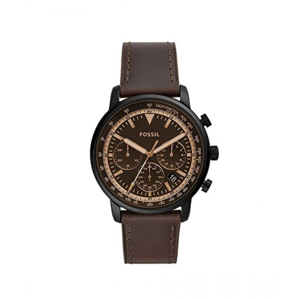 Fossil Goodwin Chronograph Brown Dial Brown Leather Strap Watch for Men - FS5529 Buy Now By Fossil