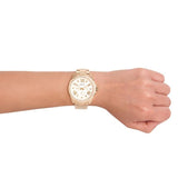 Fossil Cecile Chronograph Gold Dial Gold Steel Strap Watch for Women - AM4482 Buy Now By Fossil