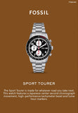 Fossil Sport Tourer Chronograph Black Dial Silver Steel Strap Watch for Men - FS6045 Buy Now By Fossil