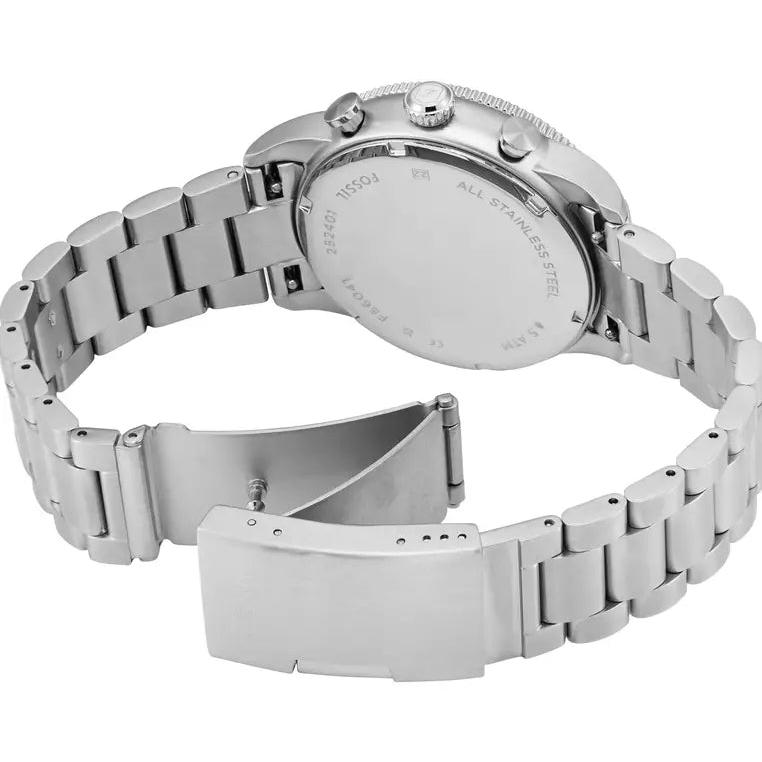 Fossil Sport Tourer Chronograph Blue Dial Silver Steel Strap Watch for Men - FS6047 Buy Now By Fossil