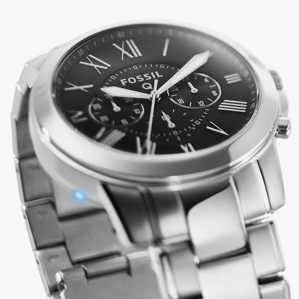 Fossil Grant Chronograph Black Dial Silver Steel Strap Watch for Men - FS4736 Buy Now By Fossil