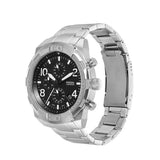Fossil Bronson Chronograph Black Dial Silver Steel Strap Watch for Men - FS5710 Buy Now By Fossil
