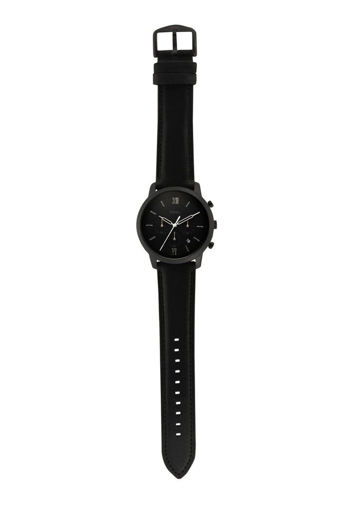 Fossil Neutra Chronograph Black Dial Black Leather Strap Watch for Men - FS5503 Buy Now By Fossil