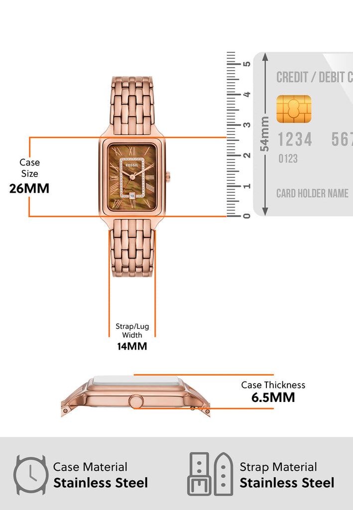 Fossil Raquel Three Hand Date Brown Dial Rose Gold Steel Strap Watch For Women - ES5323 Buy Now By Fossil