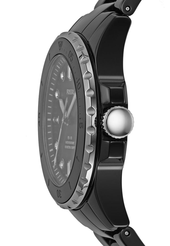Fossil FB-01 Three-Hand Black Dial Black Ceramic Strap Watch for Women - CE1108 Buy Now By Fossil