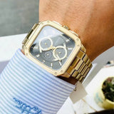 Fossil Inscription Multifunction Black Dial Gold Steel Strap Watch for Men - BQ2656 Buy Now By Fossil