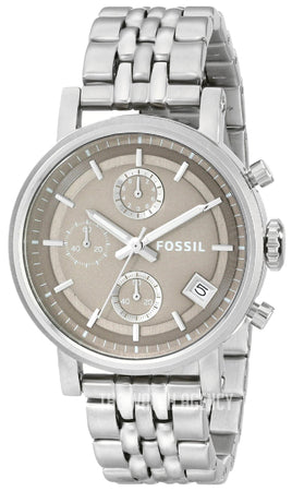 Fossil Boyfriend Chronograph Brown Dial Silver Steel Strap Watch for Women - ES3747 Buy Now By Fossil