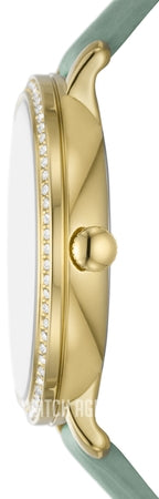 Fossil Jacqueline Analog Moonphase Mother of Pearl White Dial Green Leather Strap Watch for Women - ES5168 Buy Now By Fossil