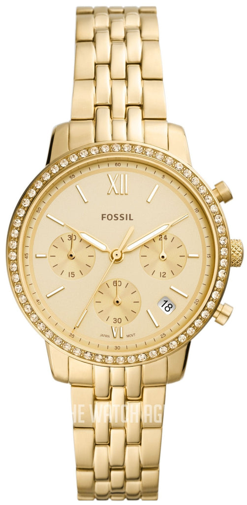Fossil Neutra Chronograph Gold Dial Gold Steel Strap Watch for Women - ES5219 Buy Now By Fossil