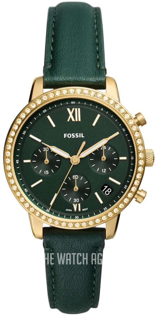 Fossil Neutra Chronograph Green Dial Green Leather Strap Watch for Women - ES5239 Buy Now By Fossil