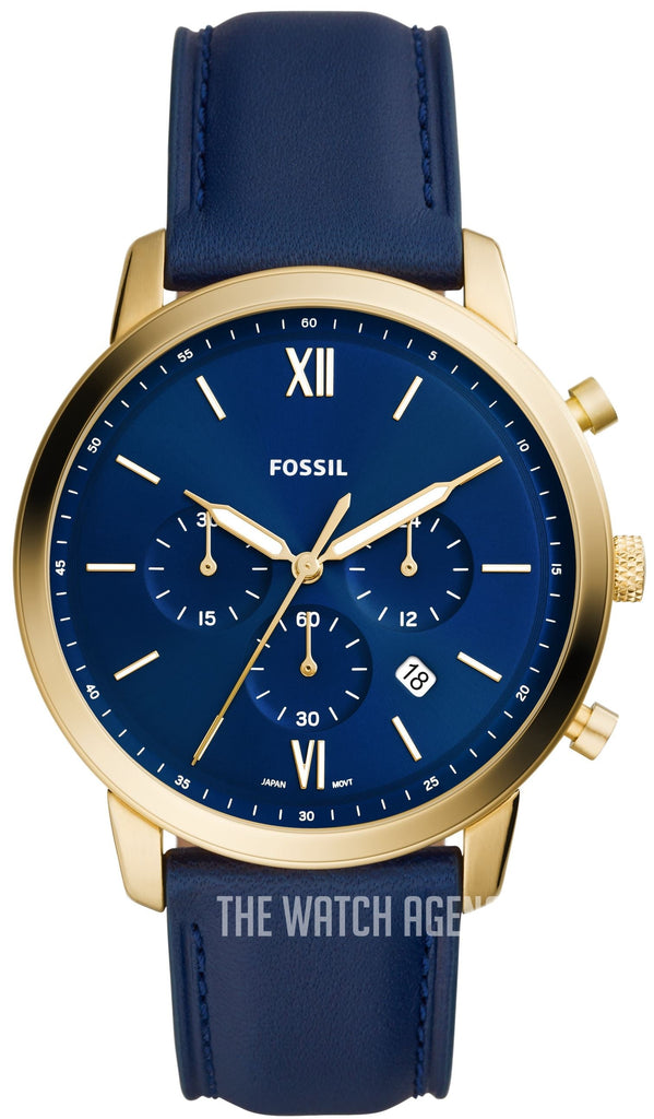 Fossil Neutra Chronograph Blue Dial Blue Leather Strap Watch for Men - FS5790 Buy Now By Fossil