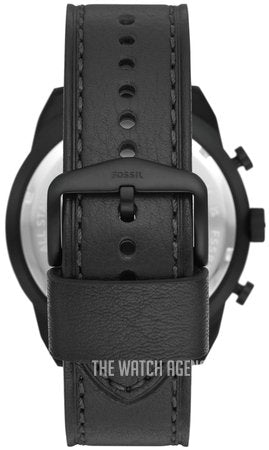 Fossil Bronson Chronograph Black Dial Black Leather Strap Watch for Men - FS5874 Buy Now By Fossil