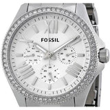 Fossil Cecile Chronograph Silver Dial Silver Steel Strap Watch for Women - AM4481 Buy Now By Fossil