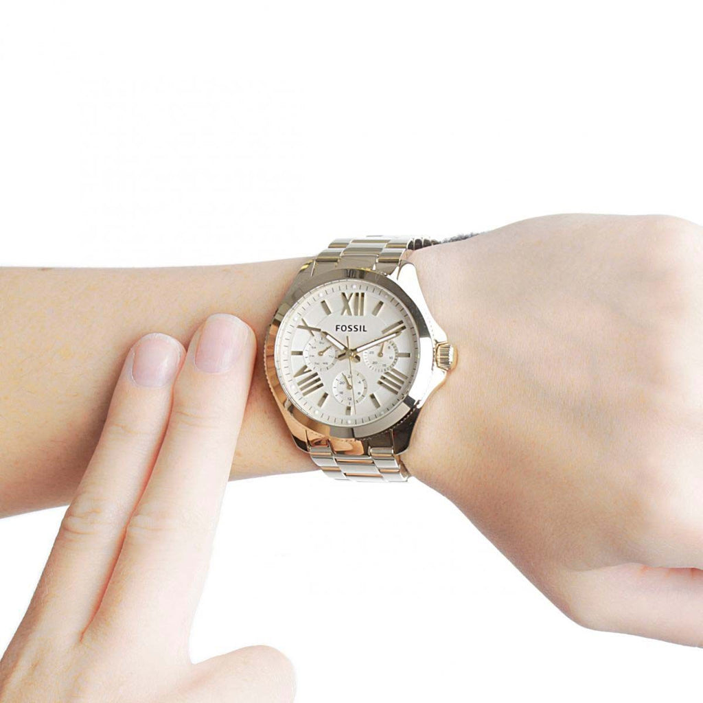 Fossil Cecile Multifunction Champagne Dial Gold Steel Strap Watch for Women - AM4510 Buy Now By Fossil