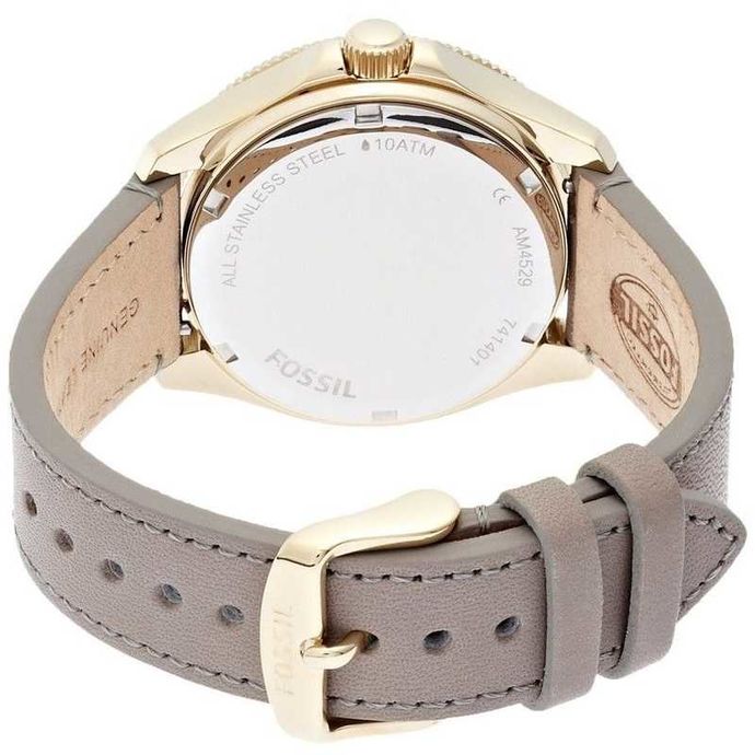 Fossil Cecile Champagne Dial Grey Leather Strap Watch for Women - AM4529 Buy Now By Fossil