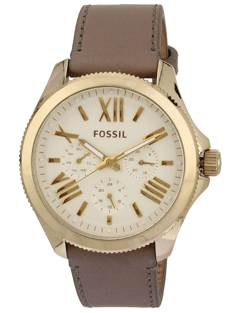 Fossil Cecile Champagne Dial Grey Leather Strap Watch for Women - AM4529 Buy Now By Fossil