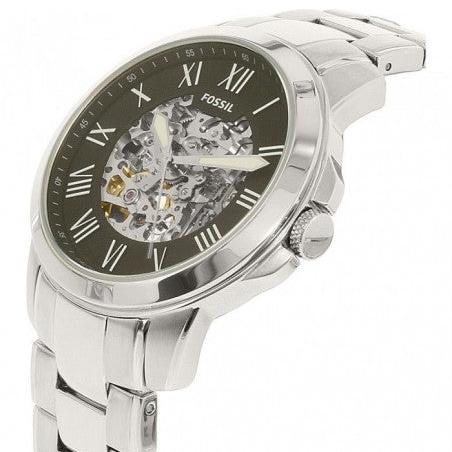 Fossil Grant Automatic Skeleton Black Dial Silver Steel Strap Watch for Men - ME3103 Buy Now By Fossil