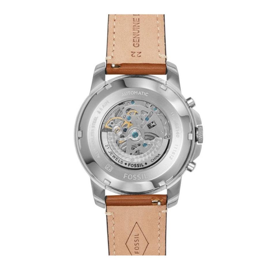 Fossil Grant Sport Automatic Skeleton Blue Dial Brown Leather Strap Watch for Men - ME3140 Buy Now By Fossil