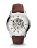 Fossil Grant Automatic White Dial Brown Leather Strap Watch for Men - ME3052 Buy Now By Fossil