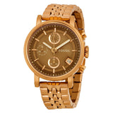 Fossil Boyfriend Chronograph Brown Dial Rose Gold Steel Strap Watch for Women - ES3494 Buy Now By Fossil