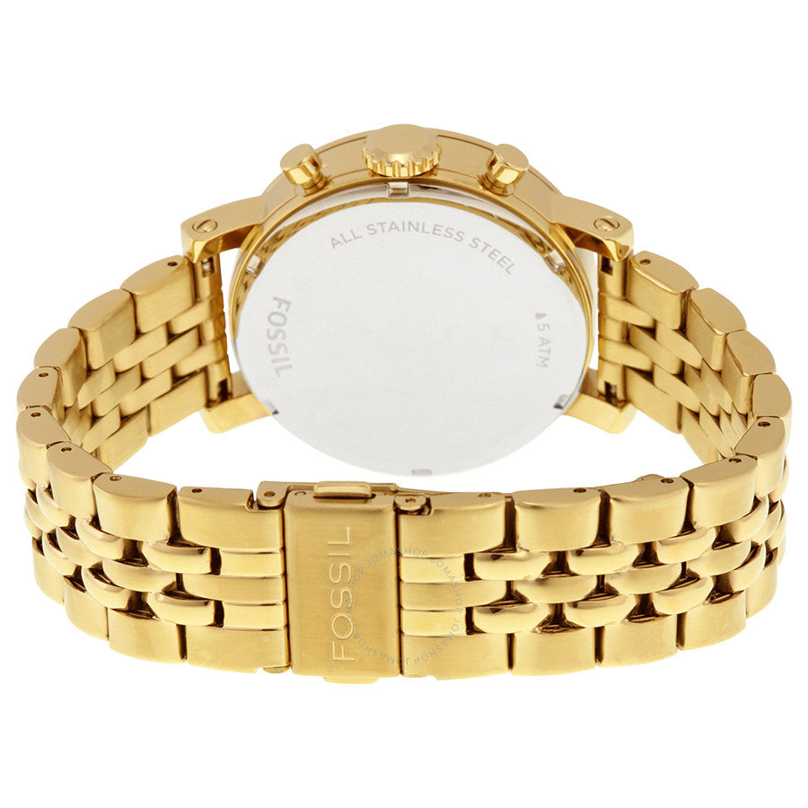 Fossil Boyfriend Chronograph Gold Dial Gold Steel Strap Watch for Women - ES2197 Buy Now By Fossil
