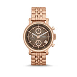 Fossil Boyfriend Chronograph Brown Dial Rose Gold Steel Strap Watch for Women - ES3494 Buy Now By Fossil