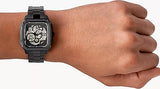 Fossil Inscription Automatic Skeleton Black Dial Black Steel Strap Watch for Men - BQ2574 Buy Now By Fossil