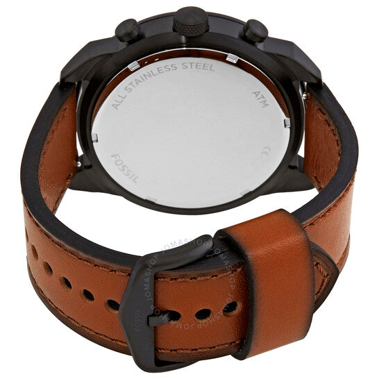 Fossil Bronson Black Dial Brown Leather Strap Watch for Men - FS5714 Buy Now By Fossil