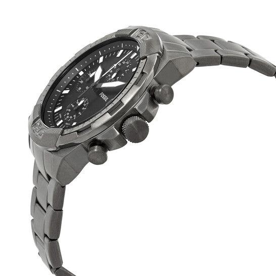 Fossil Bronson Chronograph Black Dial Grey Steel Strap Watch for Men - FS5852 Buy Now By Fossil