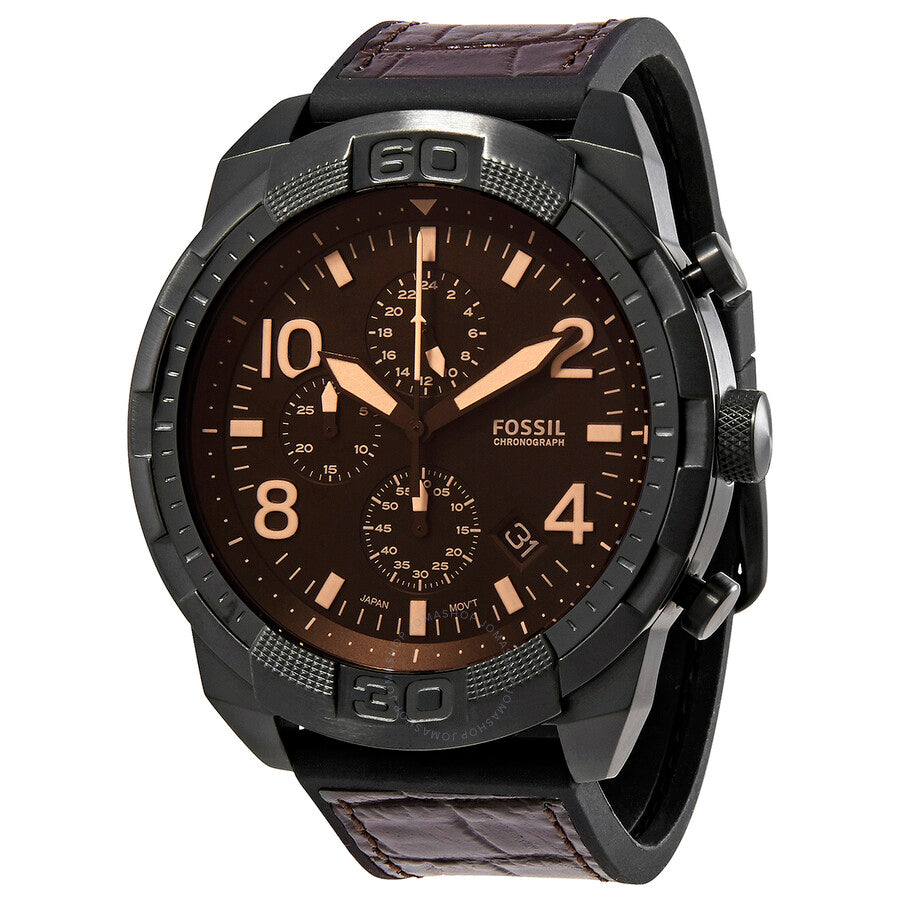 Fossil Bronson Chronograph Brown Dial Brown Leather Strap Watch for Men - FS5713 Buy Now By Fossil