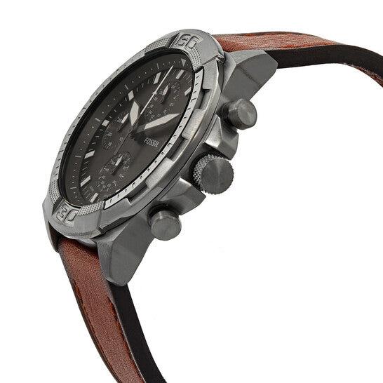 Fossil Bronson Chronograph Grey Dial Brown Leather Strap Watch for Men - FS5855 Buy Now By Fossil