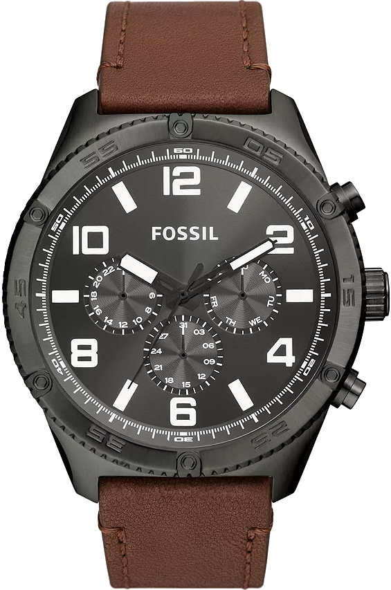 Fossil Brox Multifunction Grey Dial Brown Leather Strap Watch for Men - BQ2800 Buy Now By Fossil