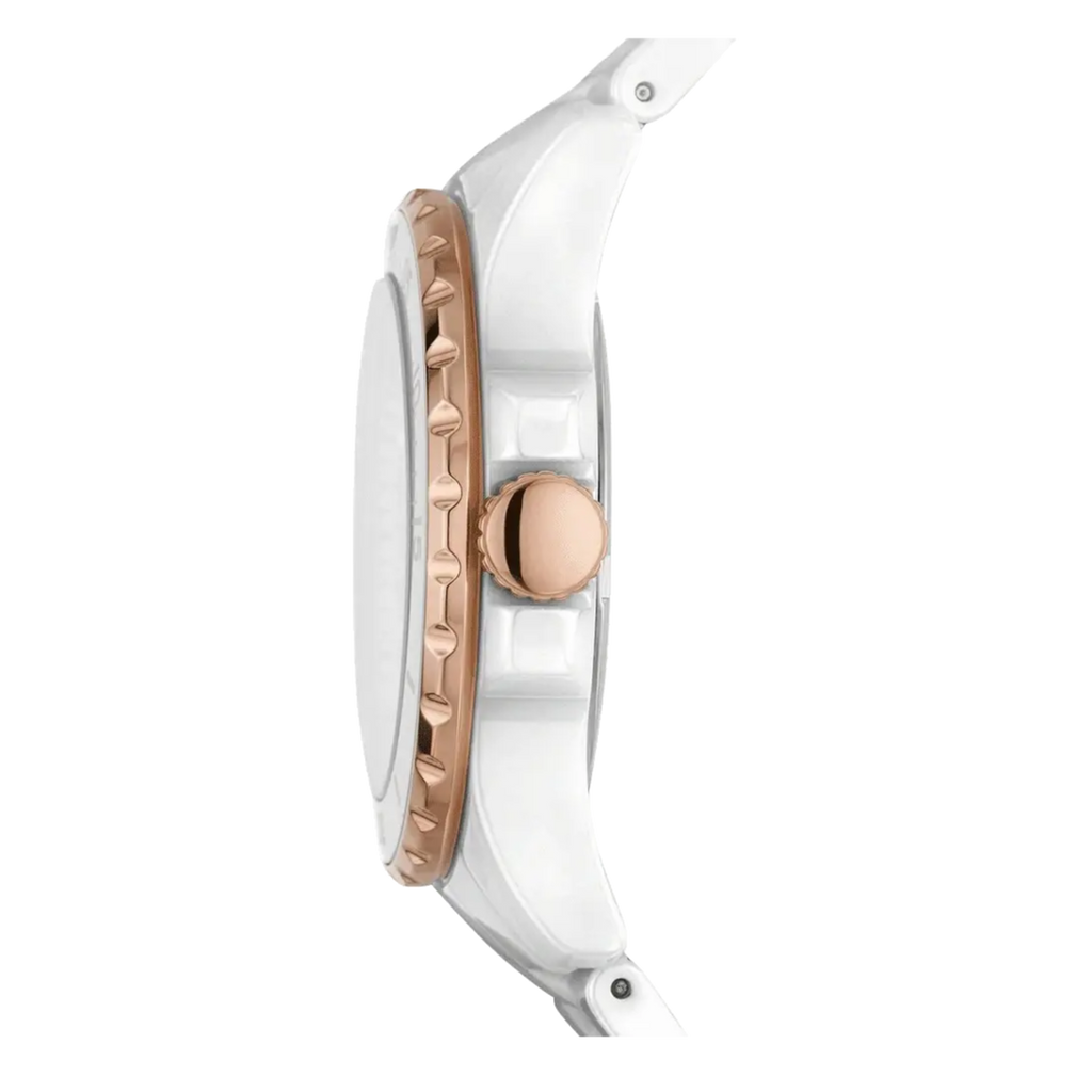 Fossil FB-01 Analog White Dial White Ceramic Strap Watch for Women - CE1107 Buy Now By Fossil