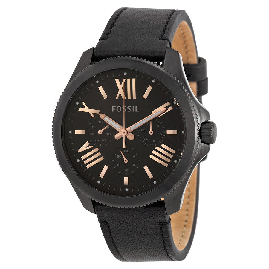 Fossil Cecile Multifunction Black Dial Black Leather Strap Watch for Men - AM4523 Buy Now By Fossil