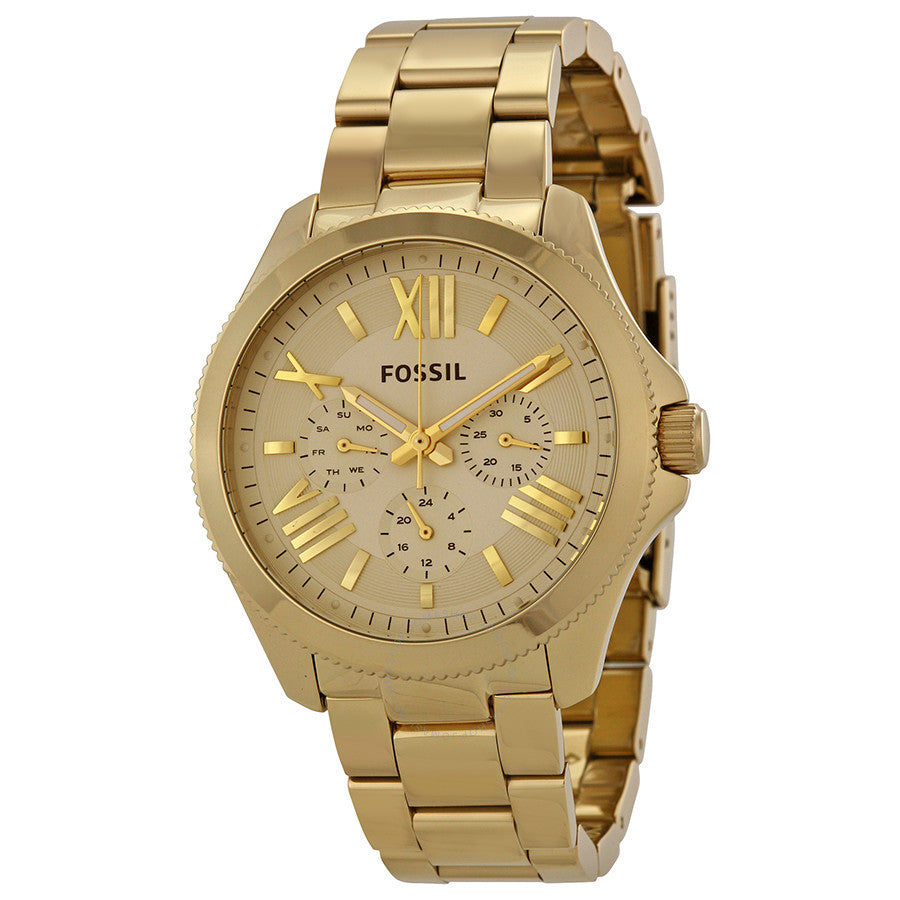 Fossil Cecile Multifunction Champagne Dial Gold Steel Strap Watch for Women - AM4510 Buy Now By Fossil