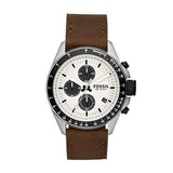 Fossil Retro Traveler Chronograph White Dial Brown Leather Strap Watch for Men - CH2886 Buy Now By Fossil