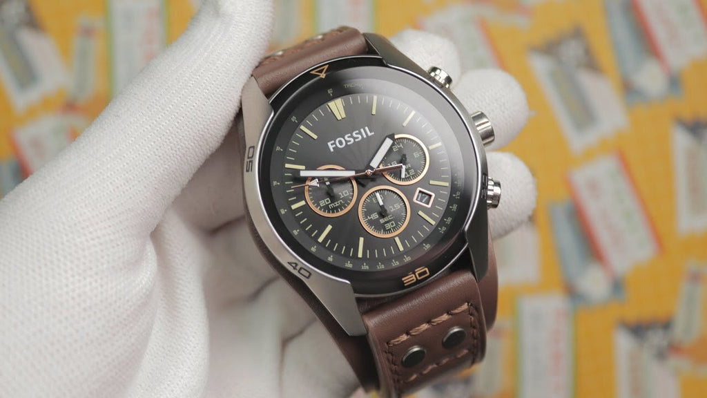 Fossil Coachman Chronograph Black Dial Brown Leather Strap Watch for Men - CH2891 Buy Now By Fossil