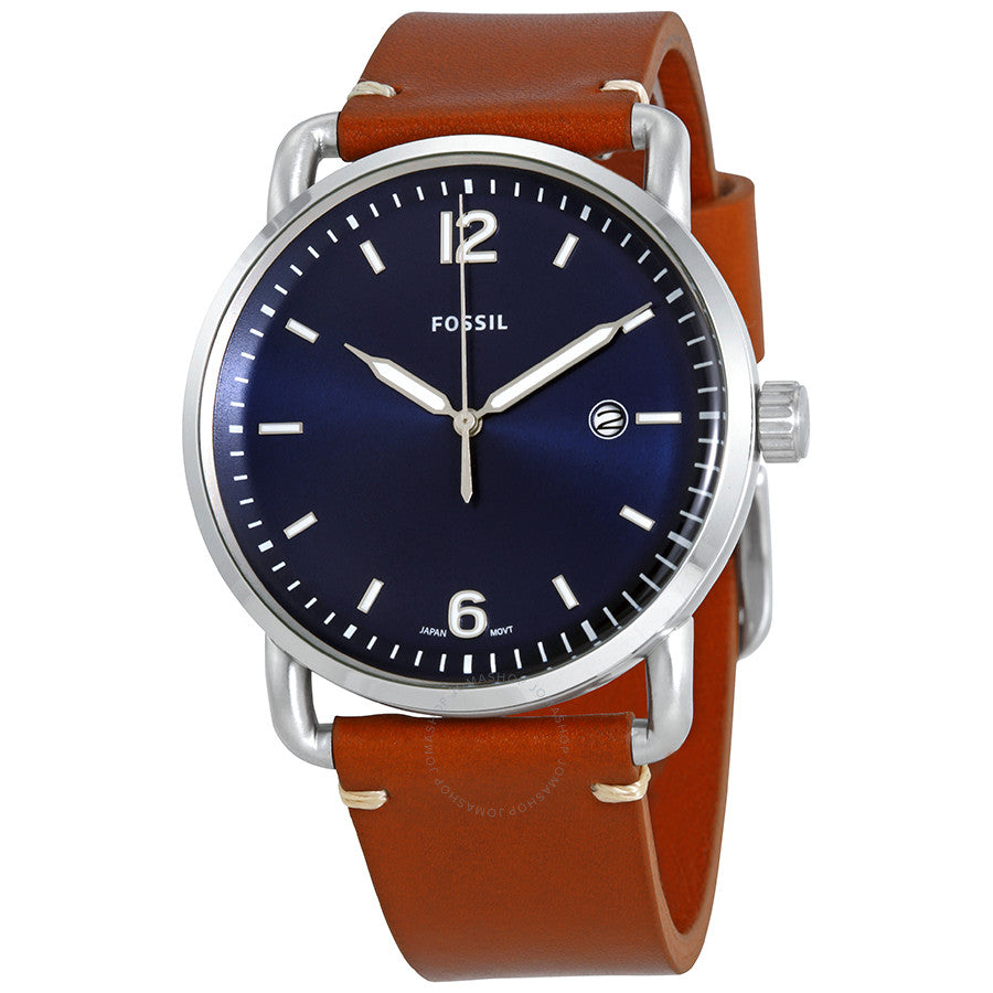 Fossil Commuter Blue Dial Blue Leather Strap Watch for Men - FS5325 Buy Now By Fossil