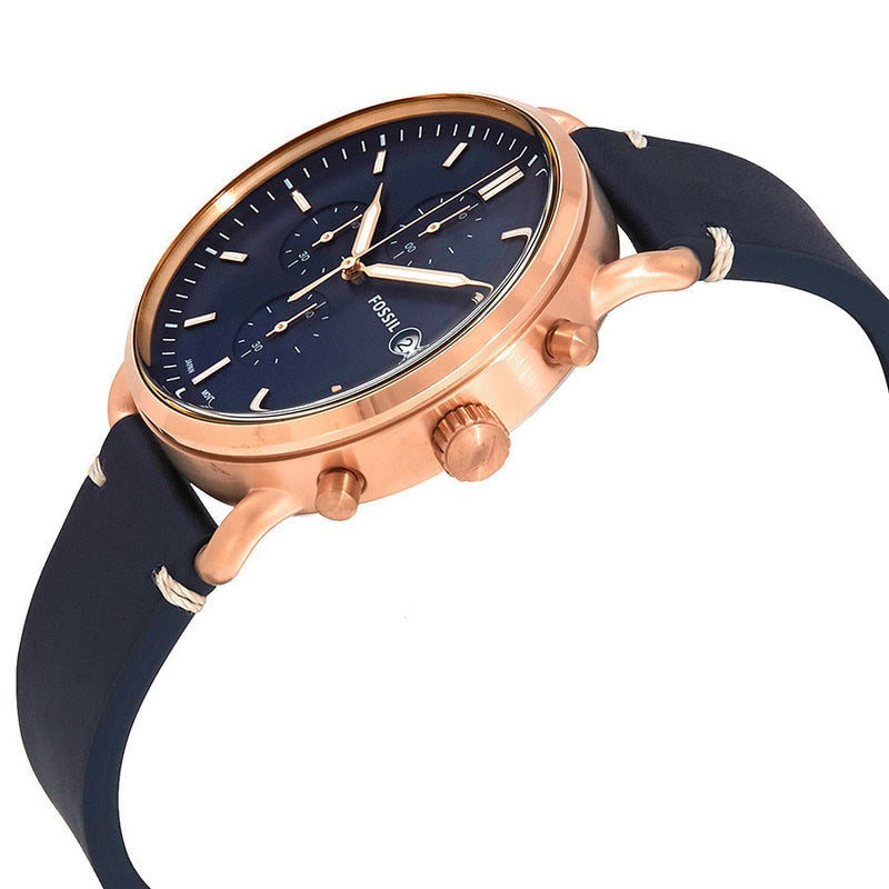 Fossil The Commuter Blue Dial Blue Leather Strap Watch for Men - FS5404 Buy Now By Fossil