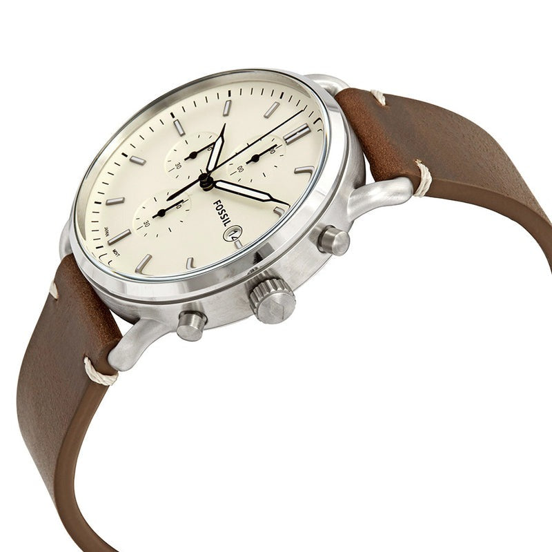 Fossil The Commuter White Dial Brown Leather Strap Watch for Men - FS5402 Buy Now By Fossil
