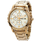 Fossil Dean Chronograph Champagne Dial Gold Steel Strap Watch for Men - FS4867 Buy Now By Fossil